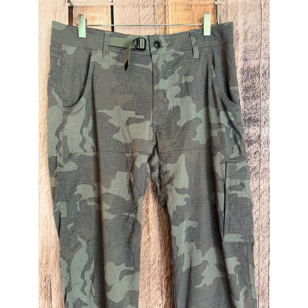 prAna Stretch Zion Pants Belted Camo Cargo Hiking Outdoor Gorpcore 32W x 32L - Picture 3 of 9